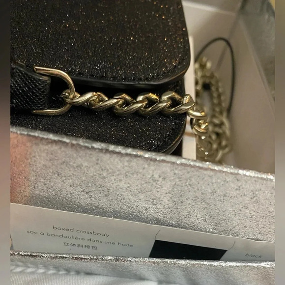 KATE SPADE Convertible Black Glitter Crossbody/Clutch Handbag NEW in gift box - Picture 6 of 12